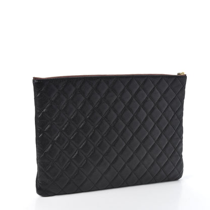 Chanel Caviar Quilted Large Cosmetic Case Black 2 of 9