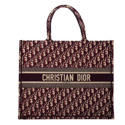 Christian Dior Oblique Large Book Tote Burgundy Multicolor 1 of 10