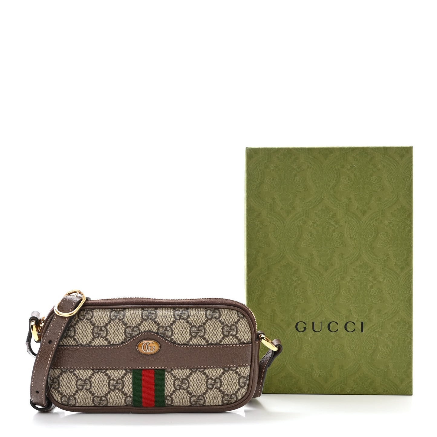 GG Supreme Monogram Web Mini Ophidia GG Bag Brown