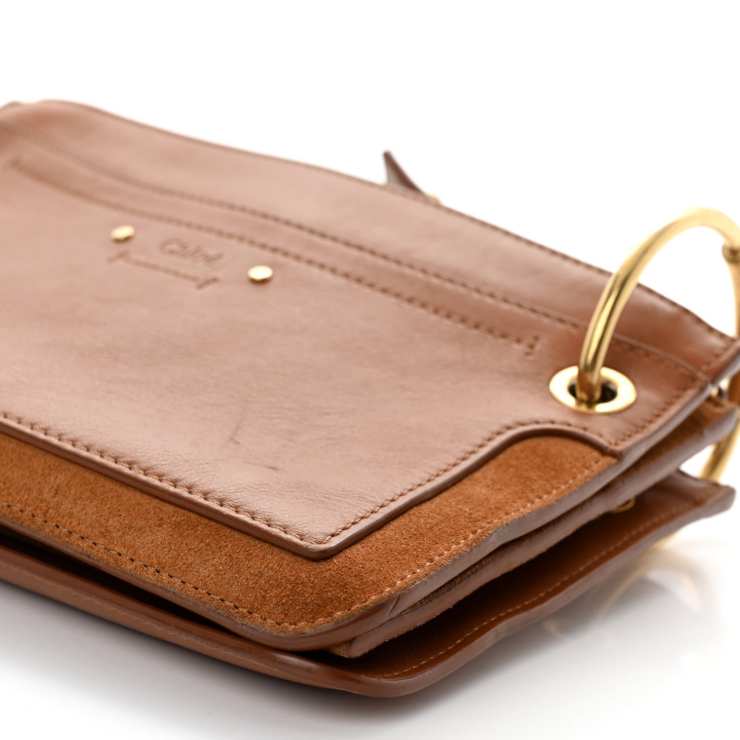 Chloe Calfskin Suede Mini Roy Bag Caramel 12 of 13