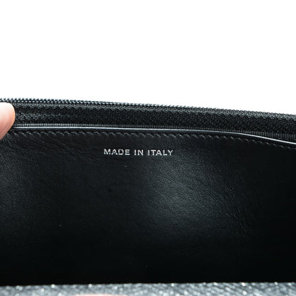 Chanel Glitter Calfskin Quilted Wallet on Chain WOC Black Silver 7 of 8