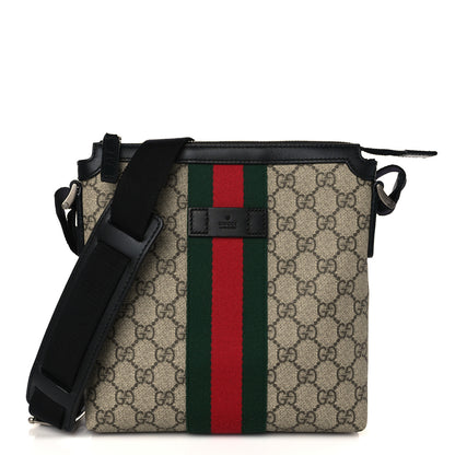 Gucci GG Supreme Monogram Web Messenger Bag Black 1 of 8