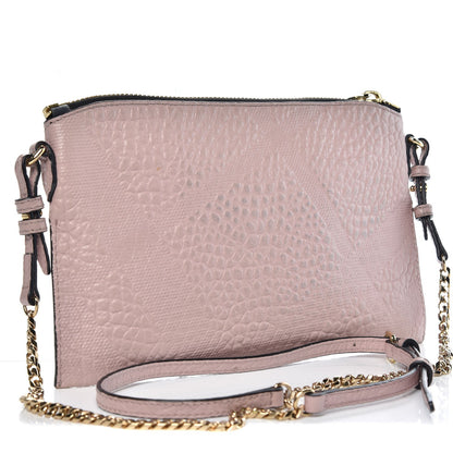 Burberry Signature Grain Calfskin Check Embossed Small Chichester Crossbody Clutch Bag Pink 3 of 11