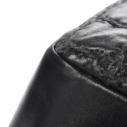 Chanel Lambskin Tweed Double Stitch Maxi Flap Black 8 of 8