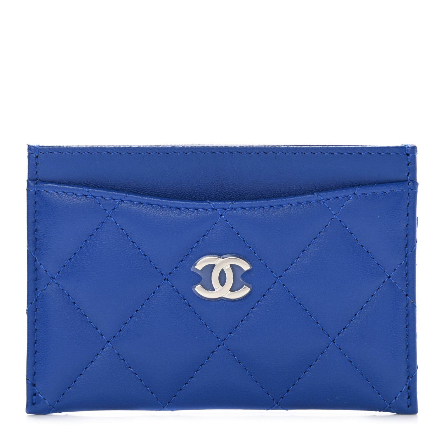 Chanel Lambskin Quilted Card Holder Blue 1 of 8