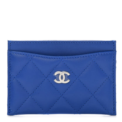 Chanel Lambskin Quilted Card Holder Blue 1 of 8