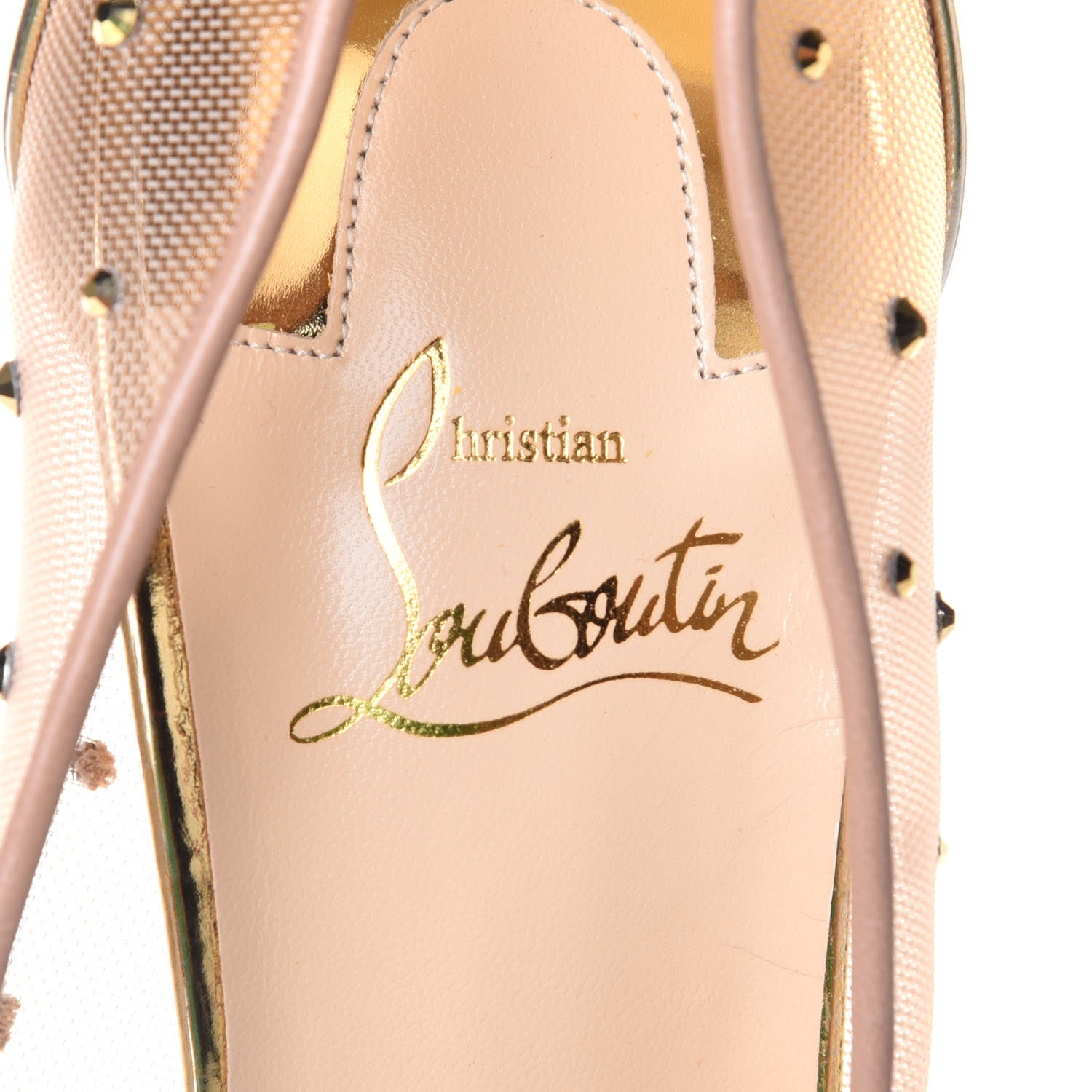 Christian Louboutin Rete Specchio Crystal Strass Follies 100 Pumps 39.5 Gold 9 of 10