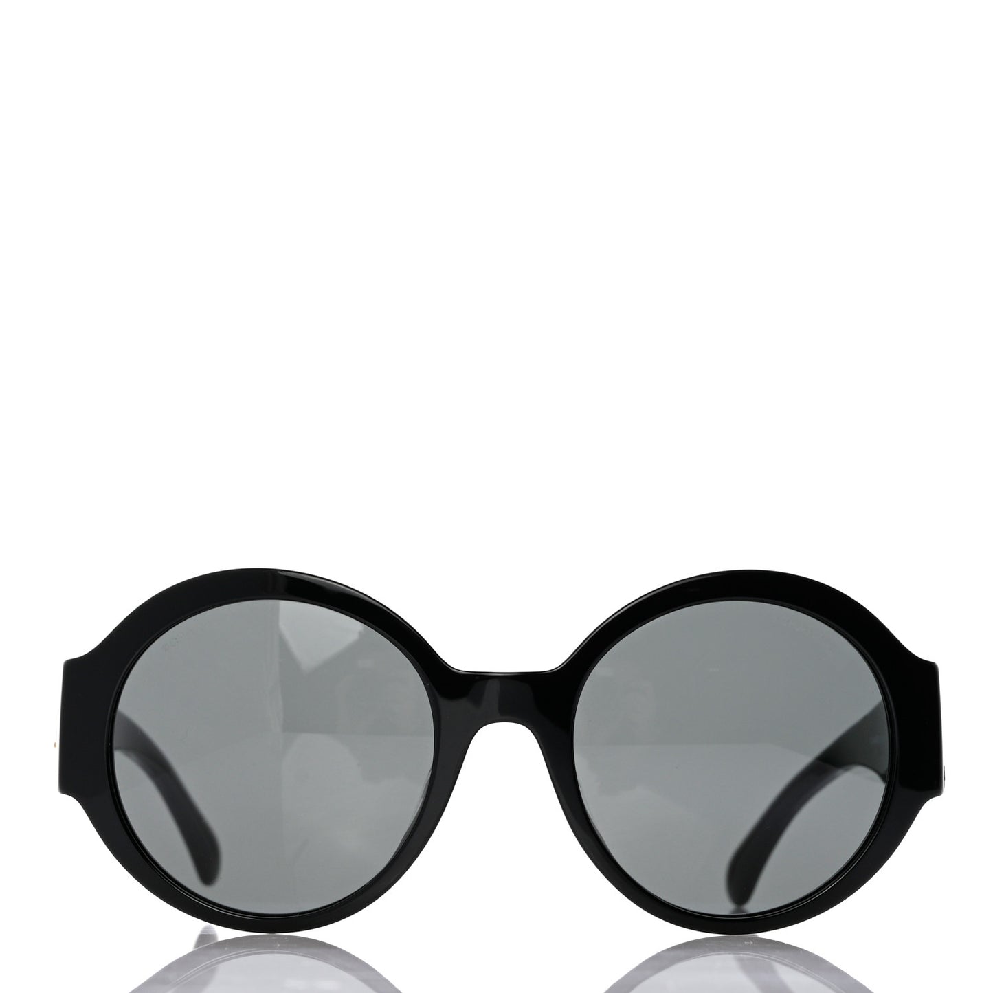 Acetate Polarized Round Sunglasses 5410 Black