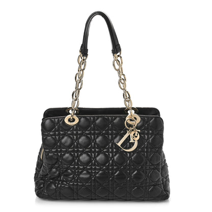 Christian Dior Lambskin Cannage Small Dior Soft Zipped Shopping Tote Black 1 of 12