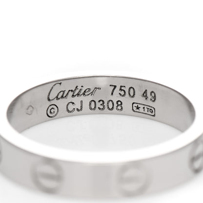 Cartier 18K White Gold 3.5mm LOVE Wedding Band Ring 49 5 4 of 4
