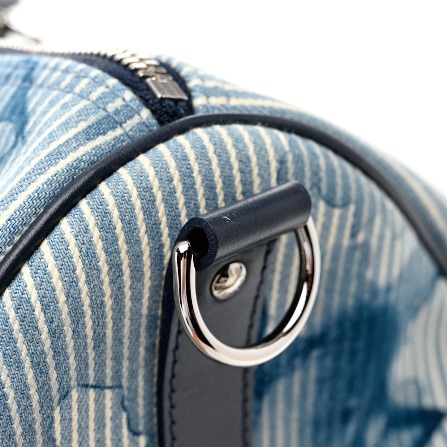 Monogram Watercolor Keepall Bandouliere 50 Hickory Stripes Denim