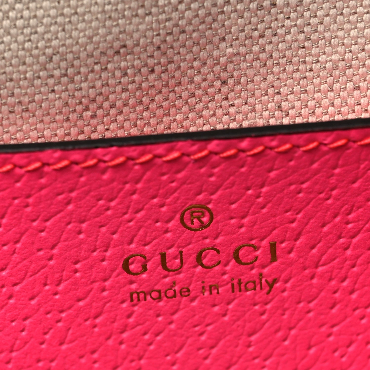 Gucci GG Supreme Monogram Textured Dollar Calfskin Web Ophidia Small Crossbody Bag Beige Ebony Fuchsia 6 of 10
