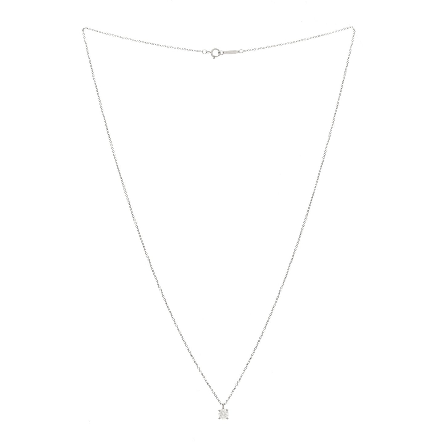 Platinum Diamond .51ct Solitaire Pendant Necklace