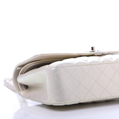 Chanel Iridescent Lambskin Quilted Medium Double Flap Ivory 9 of 11