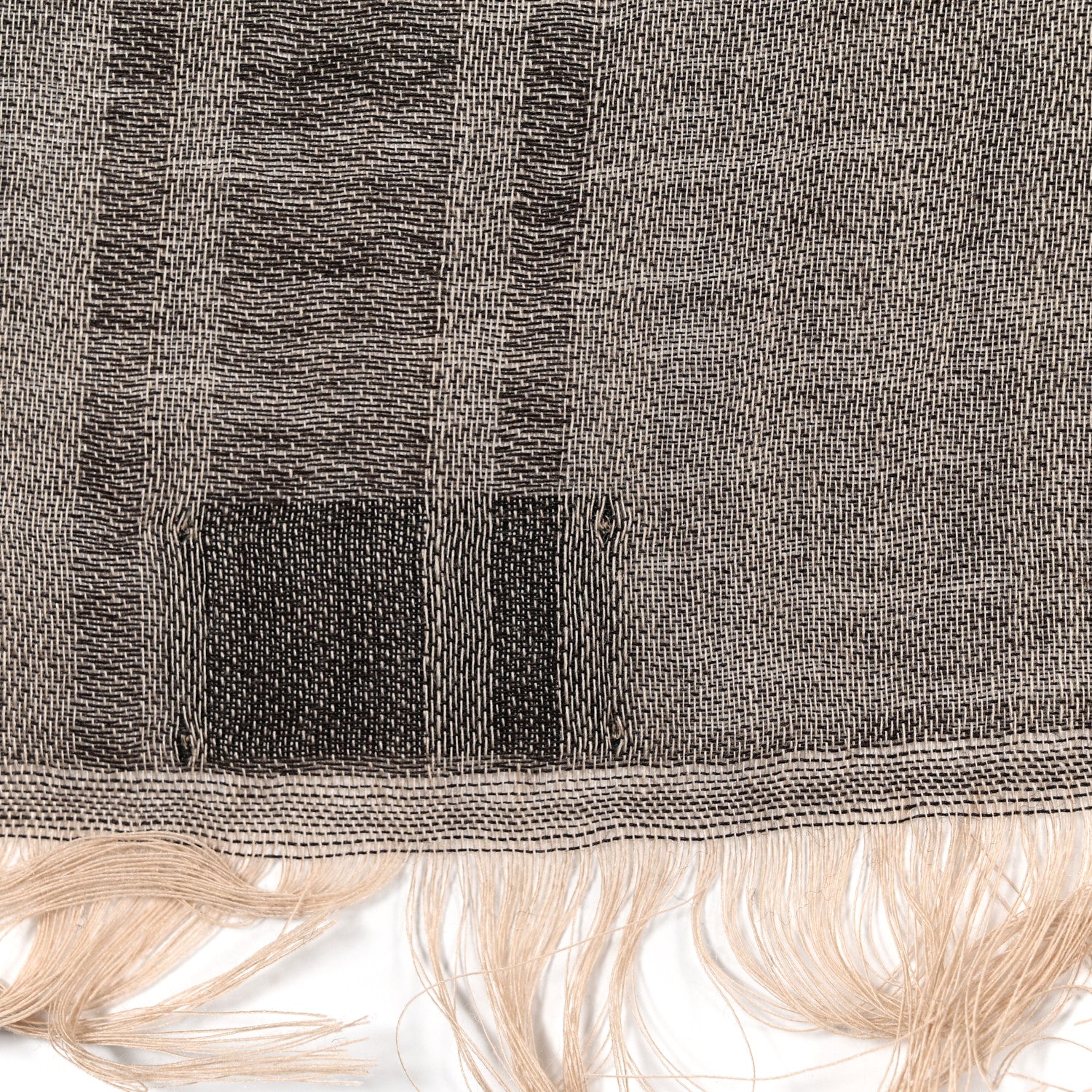 Gucci Wool Silk GG Monogram Diamante Plaid Surviee Shawl Beige Dark Brown 2 of 4