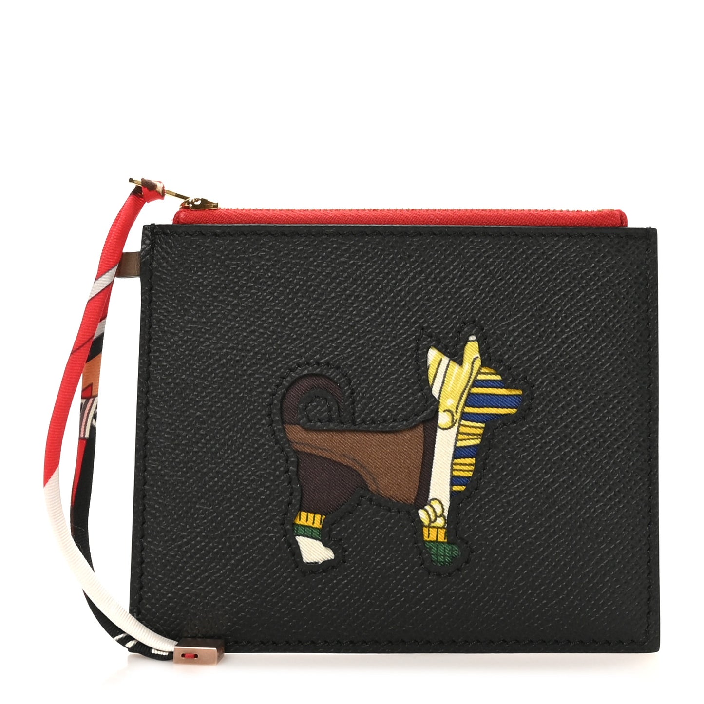 Epsom Swift Petit H Dog Flat Case Black Multicolor