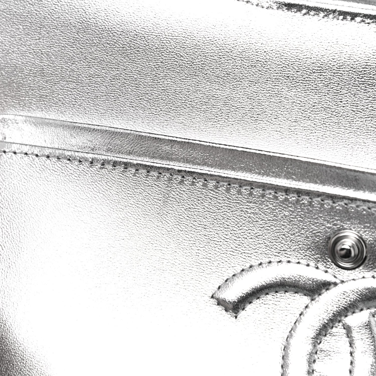 Chanel Hammered Metallic Calfskin Quilted Small Double Flap Silver 10 of 11