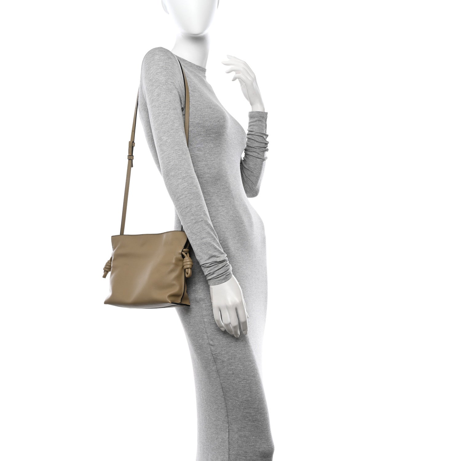 Loewe Calfskin Mini Flamenco Knot Clutch Clay Green 2 of 10