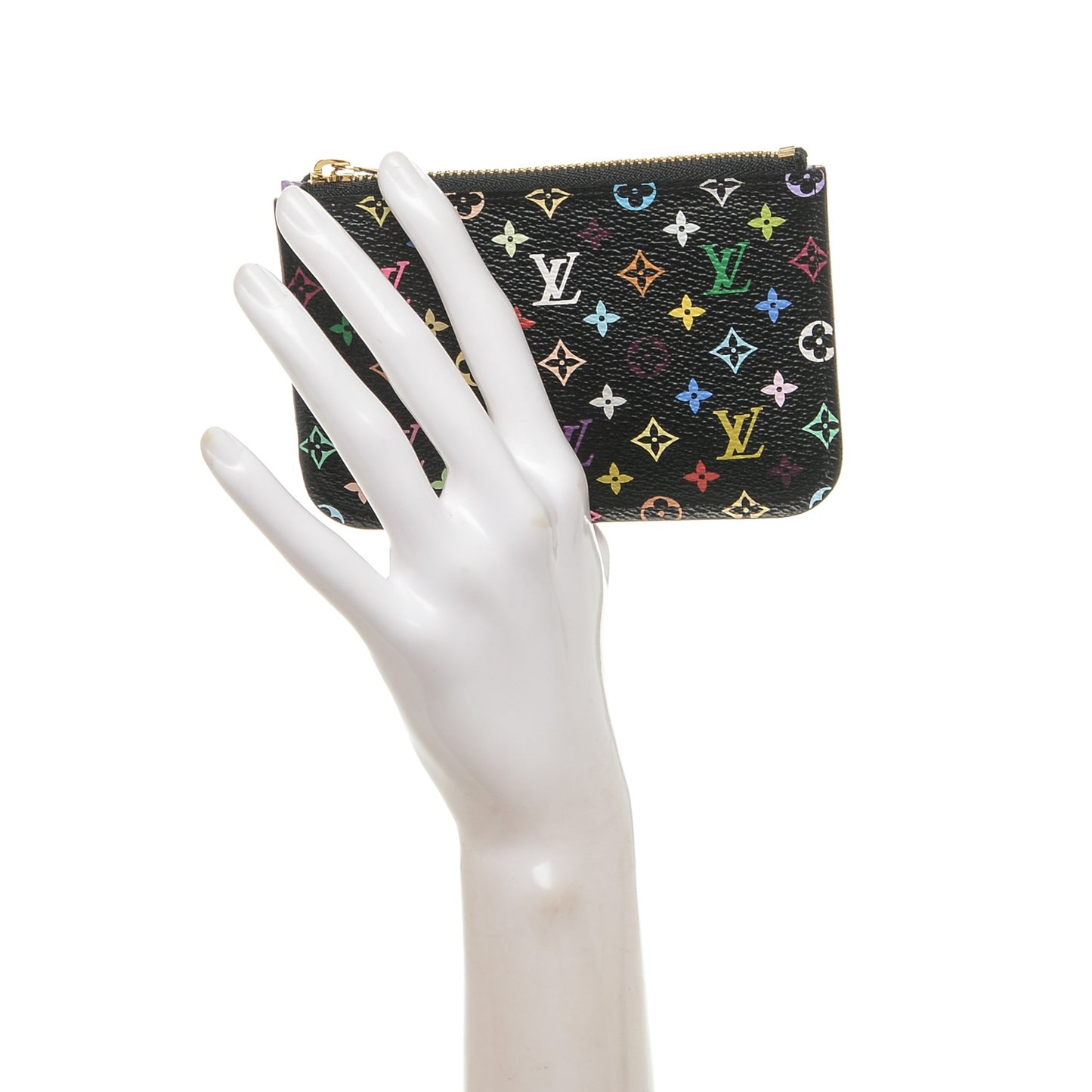 Monogram Multicolor Key Pouch Black Violet