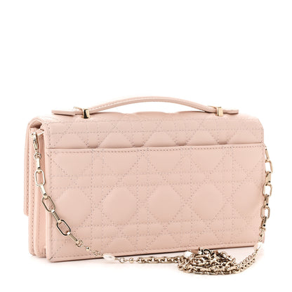 Christian Dior Lambskin Cannage Mini My Dior Top Handle Clutch Rose Poudre 3 of 13