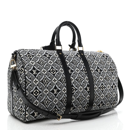 Louis Vuitton Jacquard Since 1854 Keepall Bandouliere 45 Grey 2 of 11