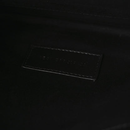 Saint Laurent Grain De Poudre Matelasse Chevron Monogram Envelope Clutch Black 7 of 7