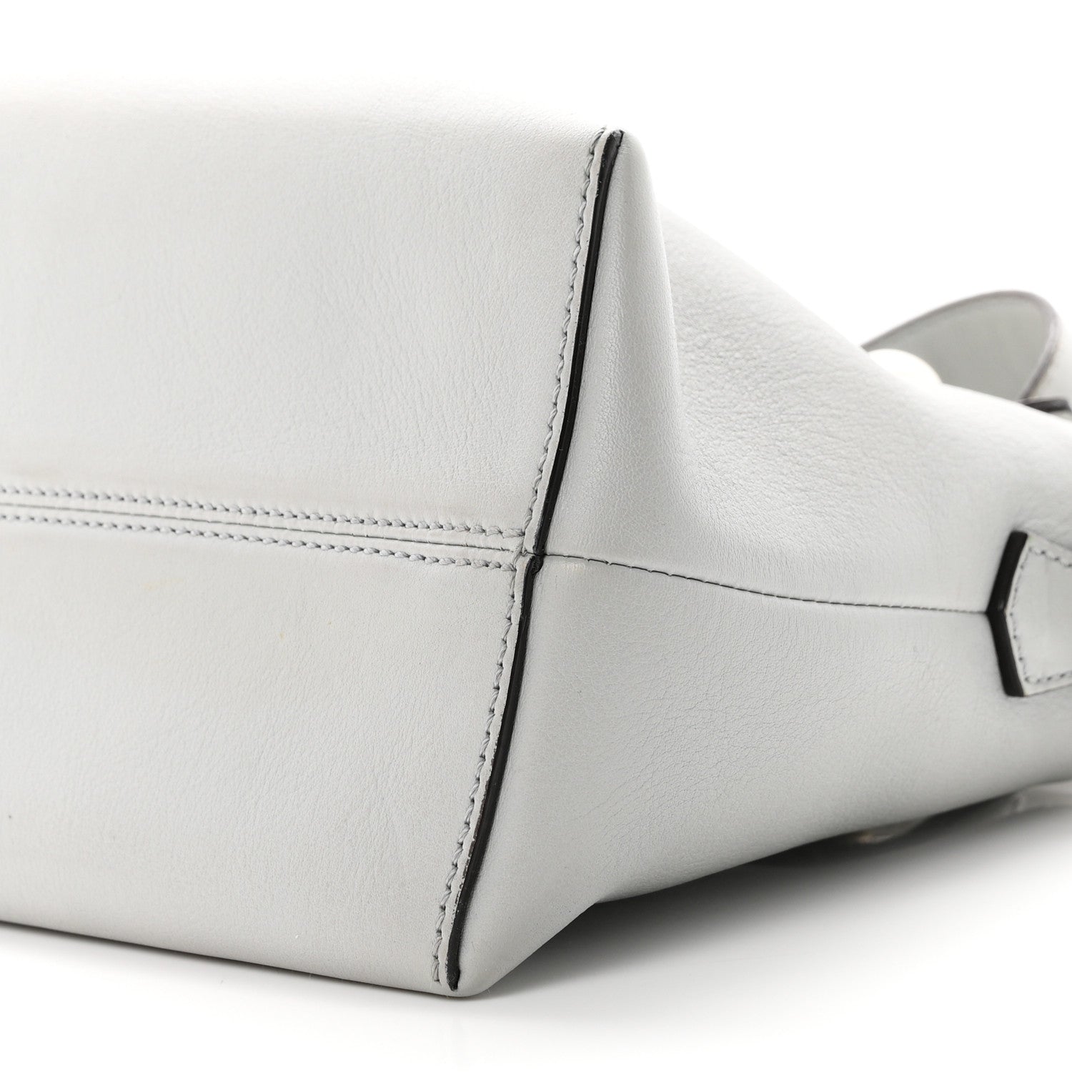 Fendi Vitello Dolce Pearl Scalloped Studded Medium By The Way Boston Bag Grigio Perla 10 of 10