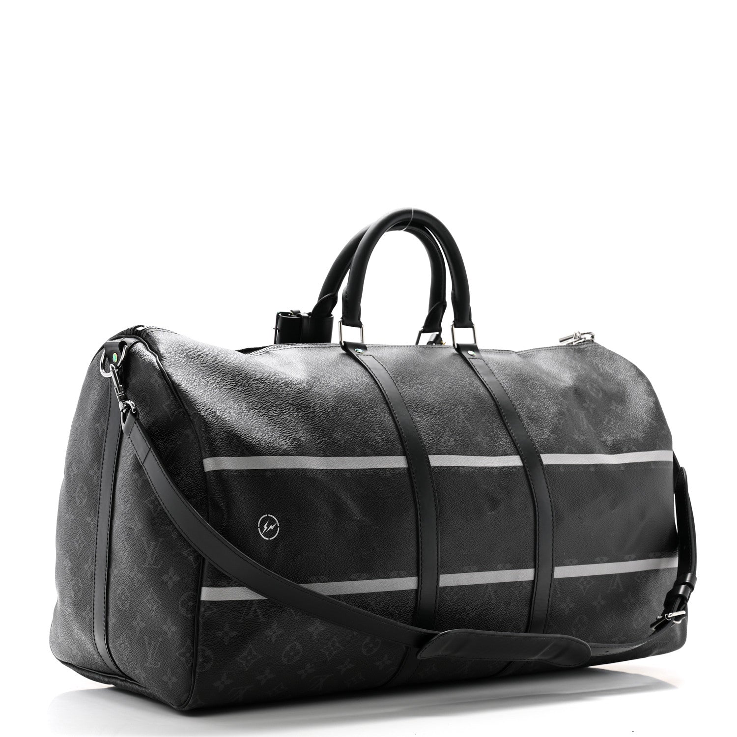 Louis Vuitton X FUJIWARA Monogram Eclipse Flash Fragment Keepall Bandouliere 55 2 of 12