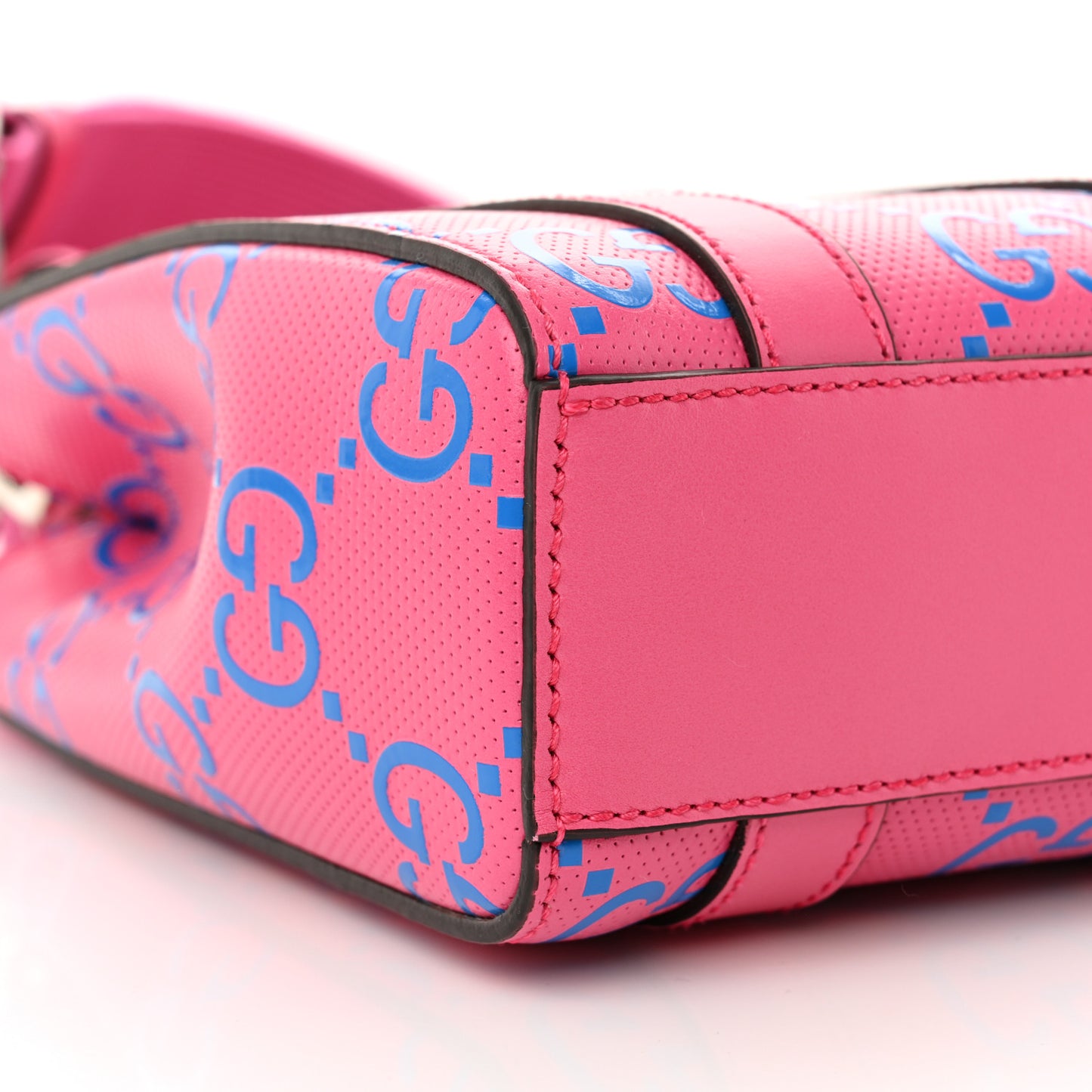 Calfskin GG Tennis Embossed Mini Tote Bag Modern Fuchsia Modern Blue