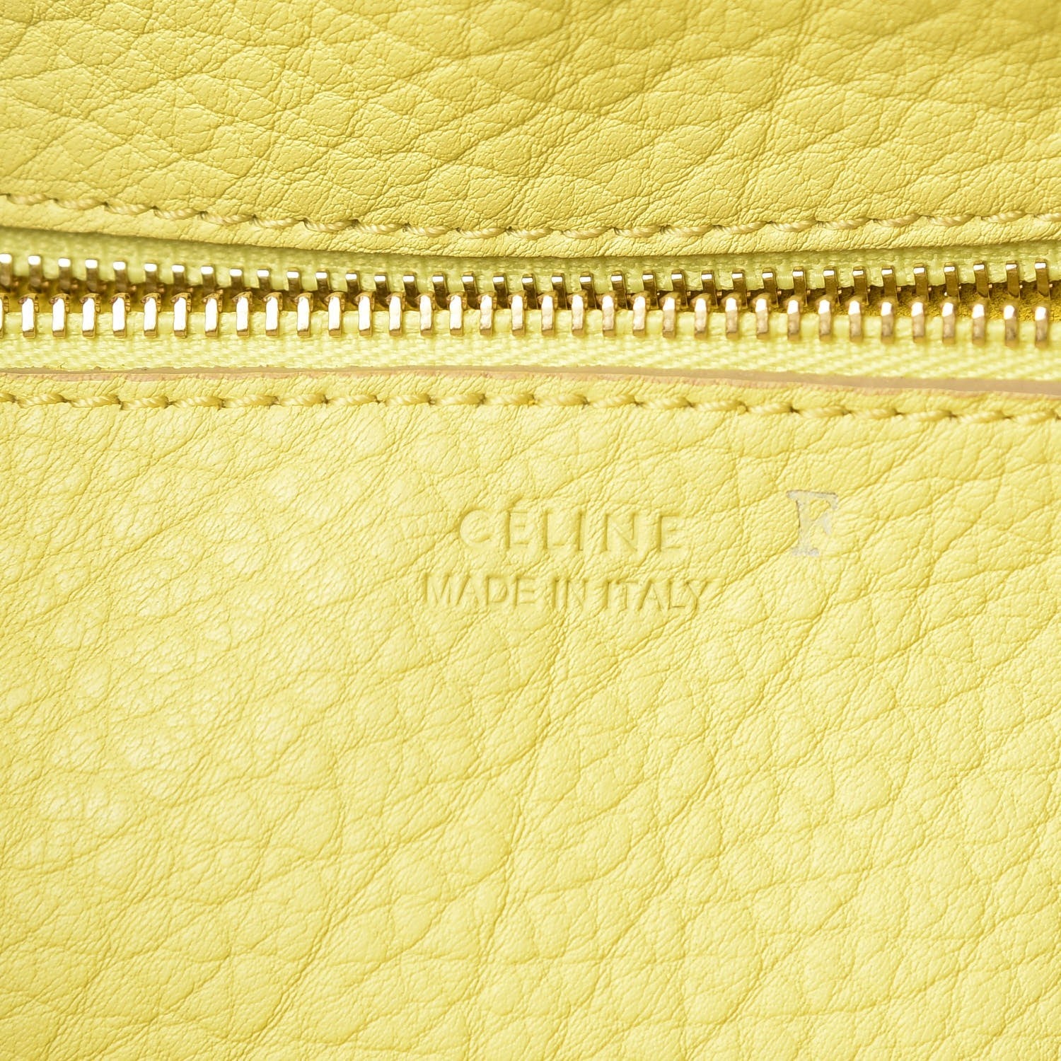 Celine Crisped Calfskin Mini Tie Knot Tote Fluo Yellow 6 of 7