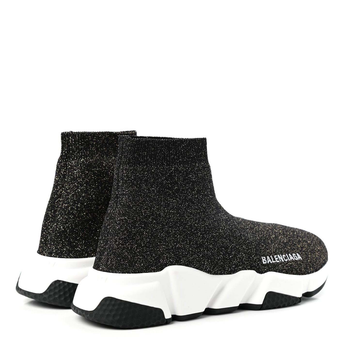 Knit Metal Womens Speed Sneakers 37 Black Gold