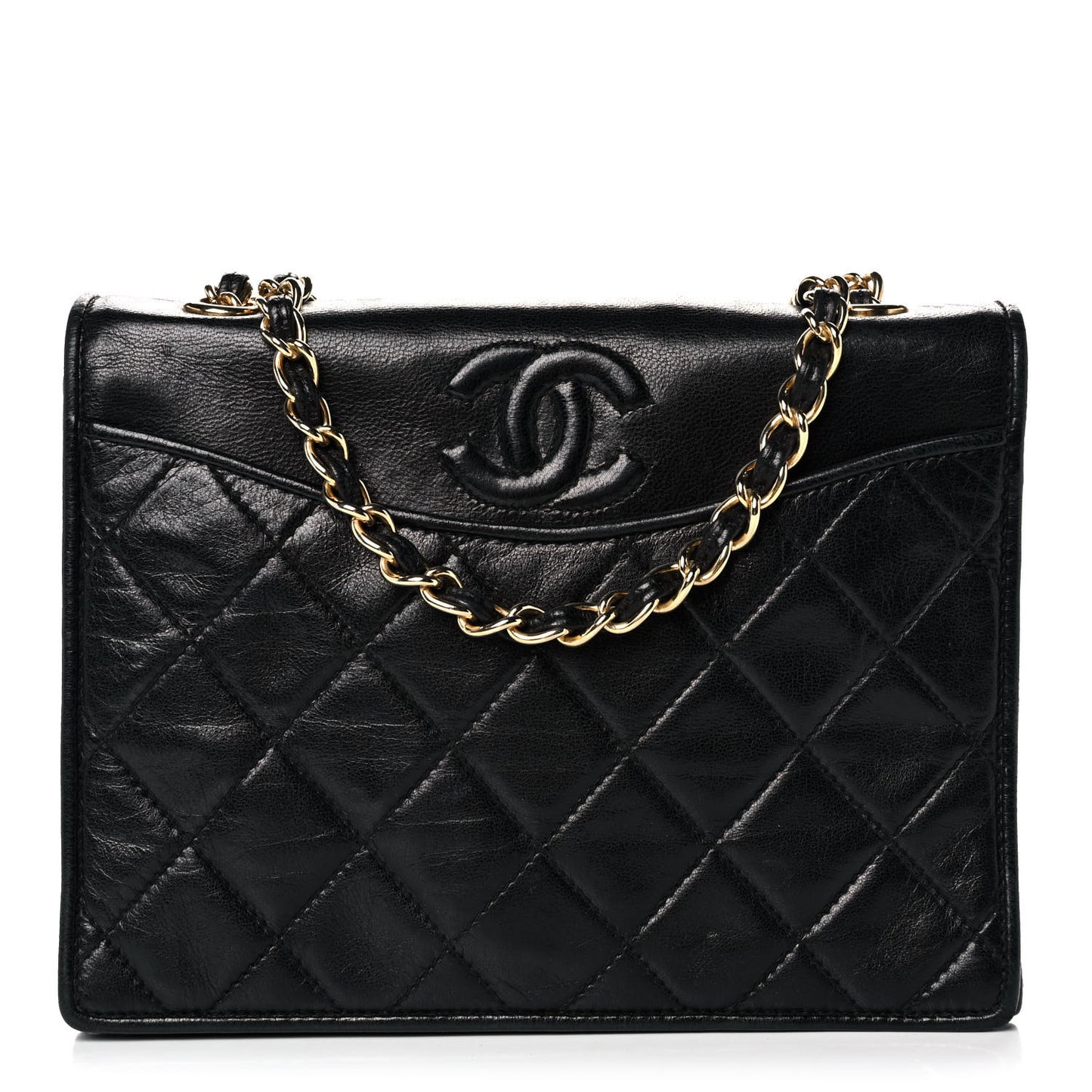Lambskin Quilted Mini Flap Black
