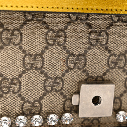 Gucci GG Supreme Monogram Crystal Bow Embroidered Small Dionysus Shoulder Bag Yellow 10 of 14