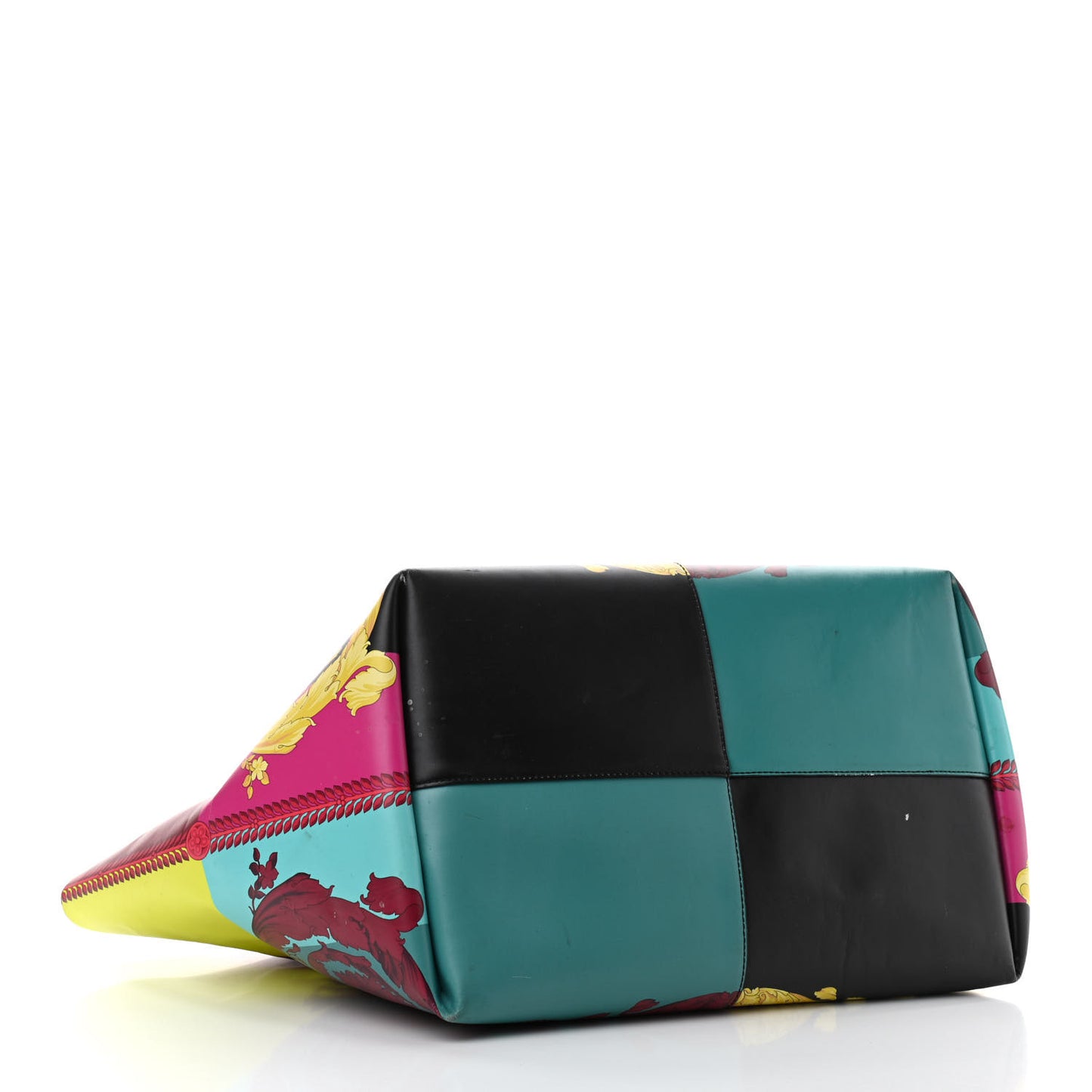 Calfskin Voyage Barocco Print Tote Bag Multicolor