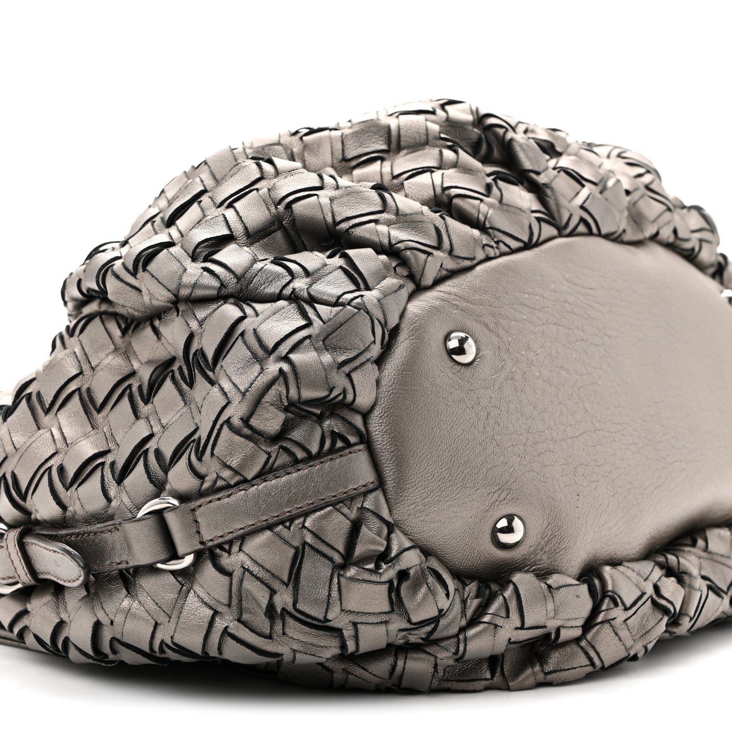 Miu Miu Metallic Nappa Woven Hobo Bronze 9 of 15