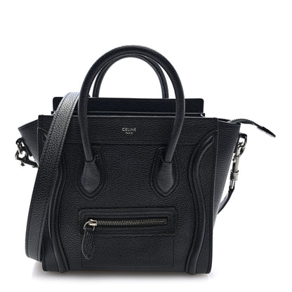 Celine Drummed Calfskin Nano Luggage Black 1 of 10