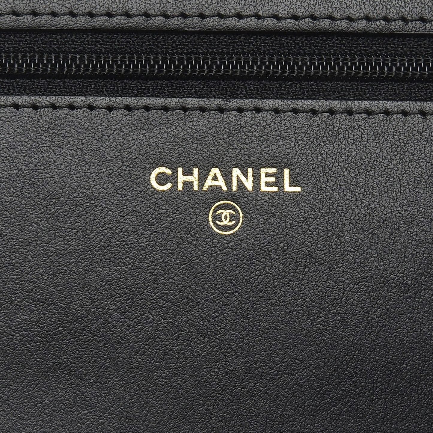 Caviar Chevron Quilted Boy Wallet On Chain WOC Black