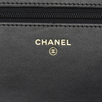 Chanel Caviar Chevron Quilted Boy Wallet On Chain WOC Black 6 of 9