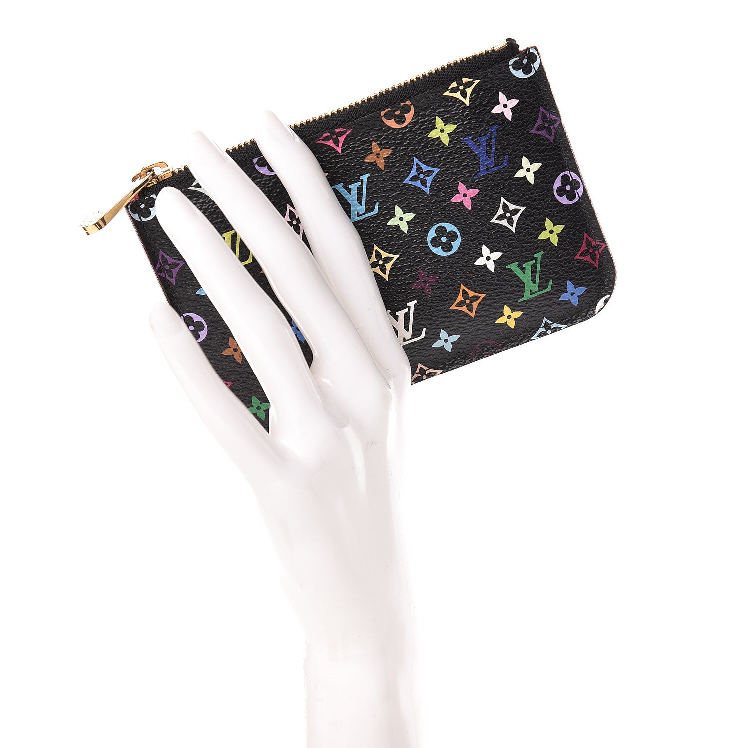 Louis Vuitton Monogram Multicolor Key Pouch Black Grenade 2 of 9