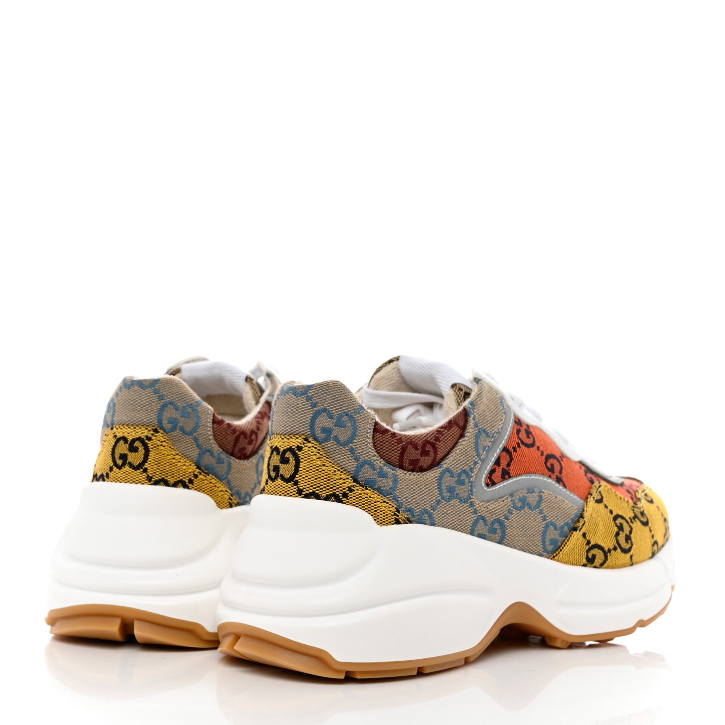 Monogram Multicolor Demetra Womens Rhyton Sneakers 35 Yellow Blue Great White Tabasco