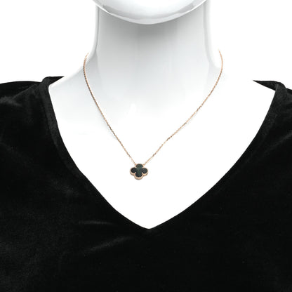 Van Cleef & Arpels 18K Rose Gold Gray Mother of Pearl Vintage Alhambra Pendant Necklace 2 of 7