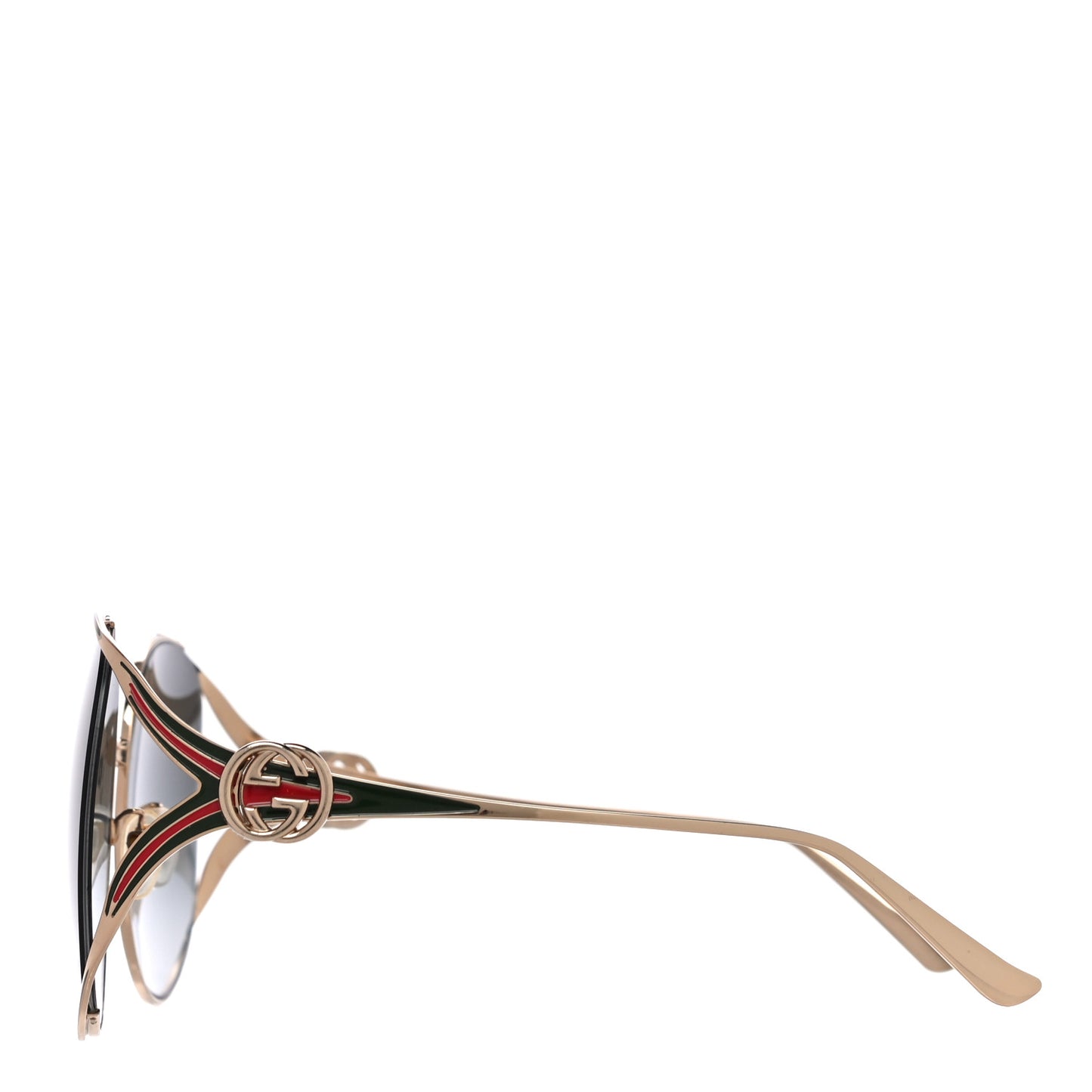 Metal Oversized Round Frame GG0225S Sunglasses Gold
