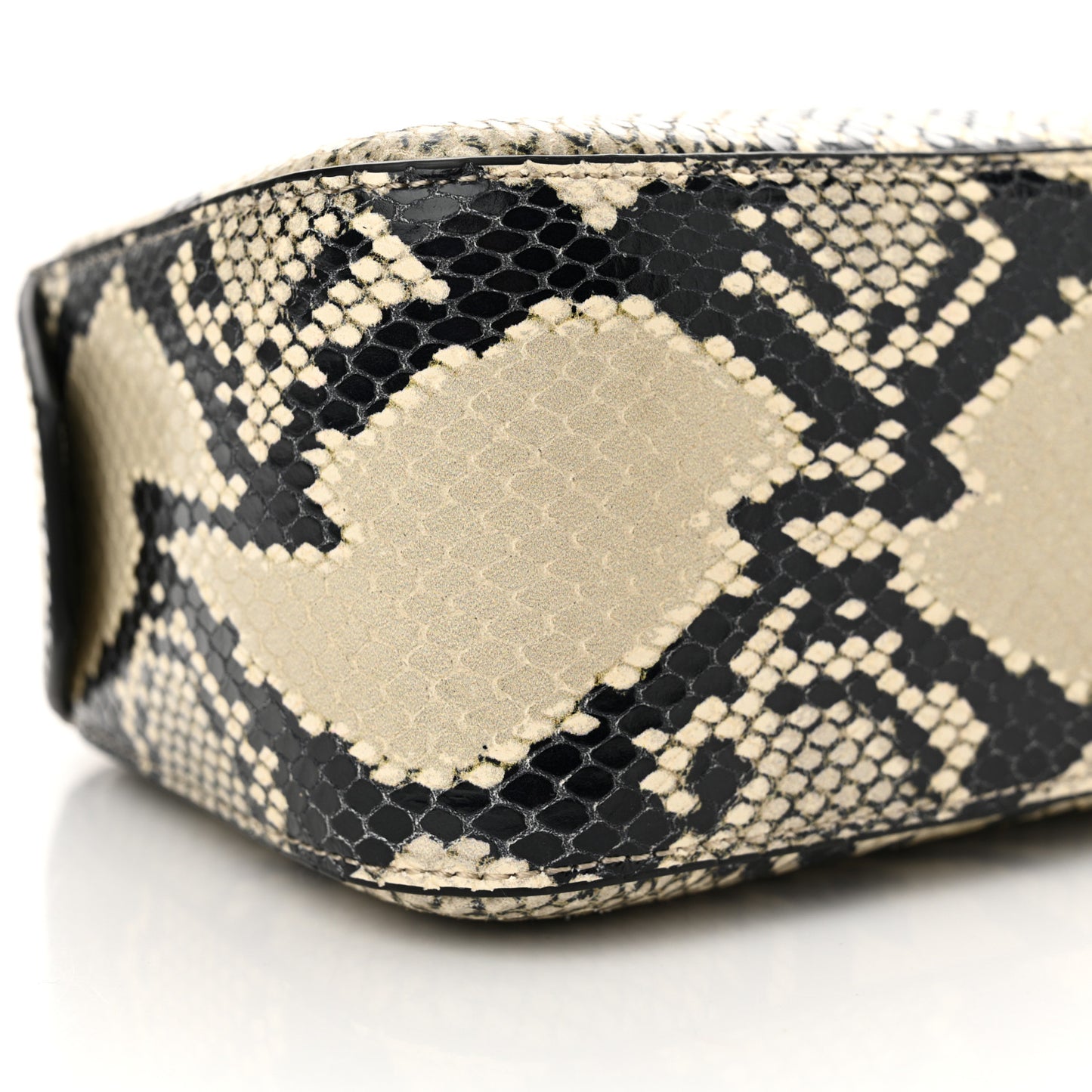 Calfskin Python Embossed Simona Shoulder Bag Natural