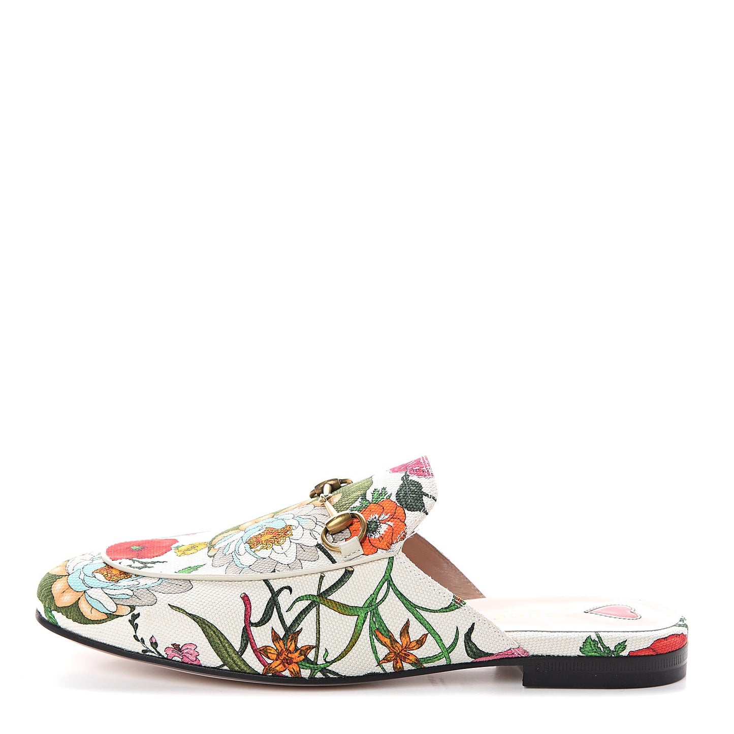 Canvas Flora Womens Princetown Slippers 38 White Multicolor