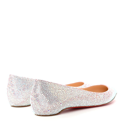 Christian Louboutin Suede Metal Pigalle Follies Strass Flats 40.5 Version Aurore Borea 4 of 10