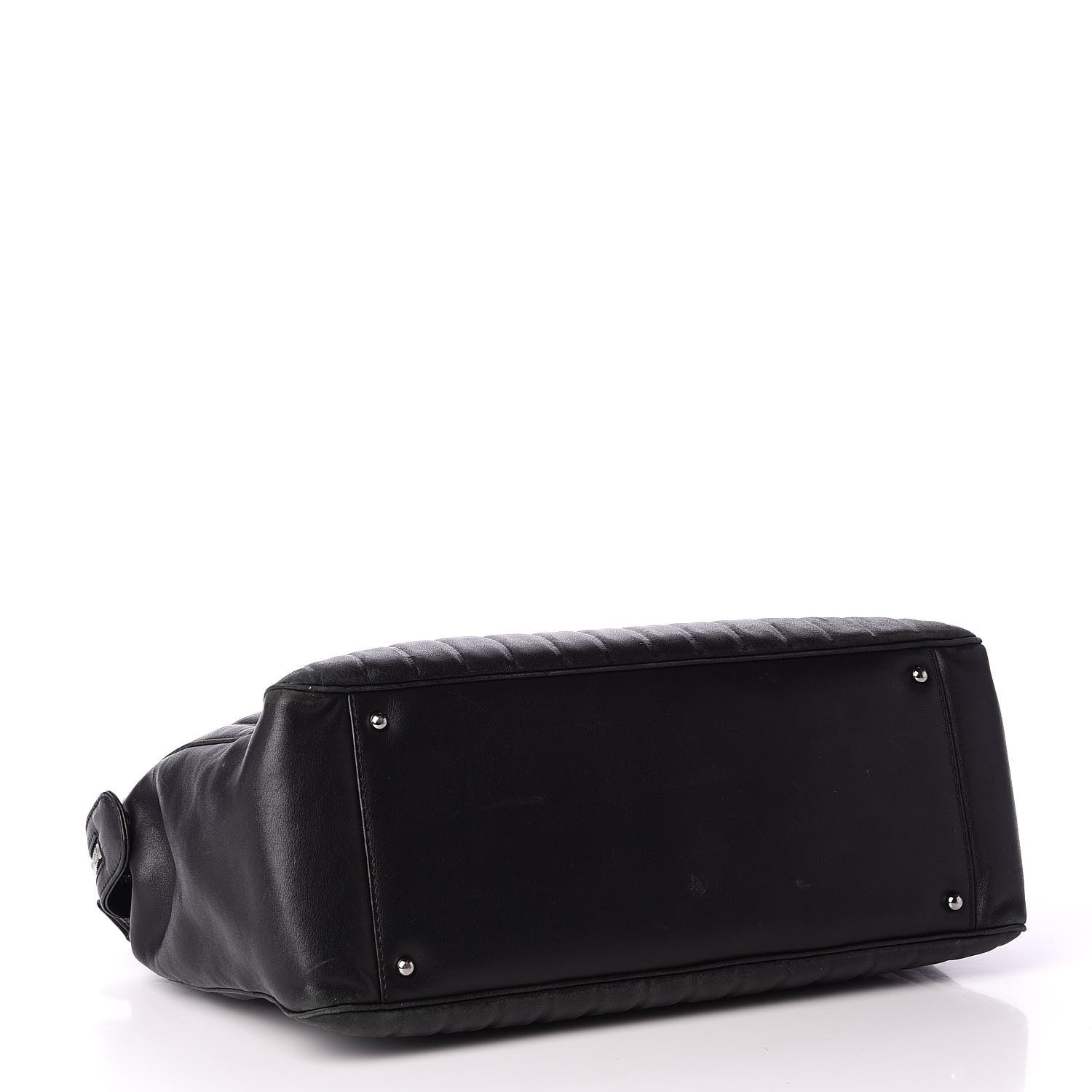 Chanel Calfskin Vertical Quilted Lax Shoulder Bag Black 3 of 16