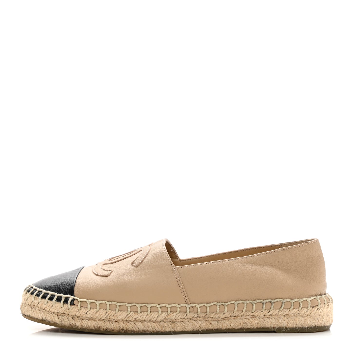 Lambskin CC Espadrilles 38 Beige Black