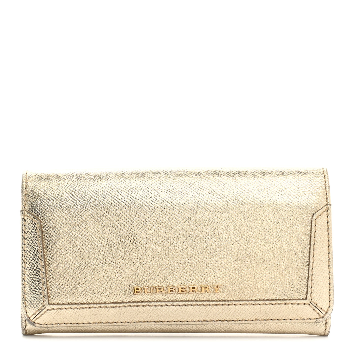 Metallic Patent Heritage Grain Penrose Continental Wallet Gold