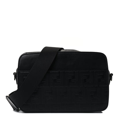Fendi Vitello Century Grace FF Embossed Shoulder Clutch Black 1 of 4