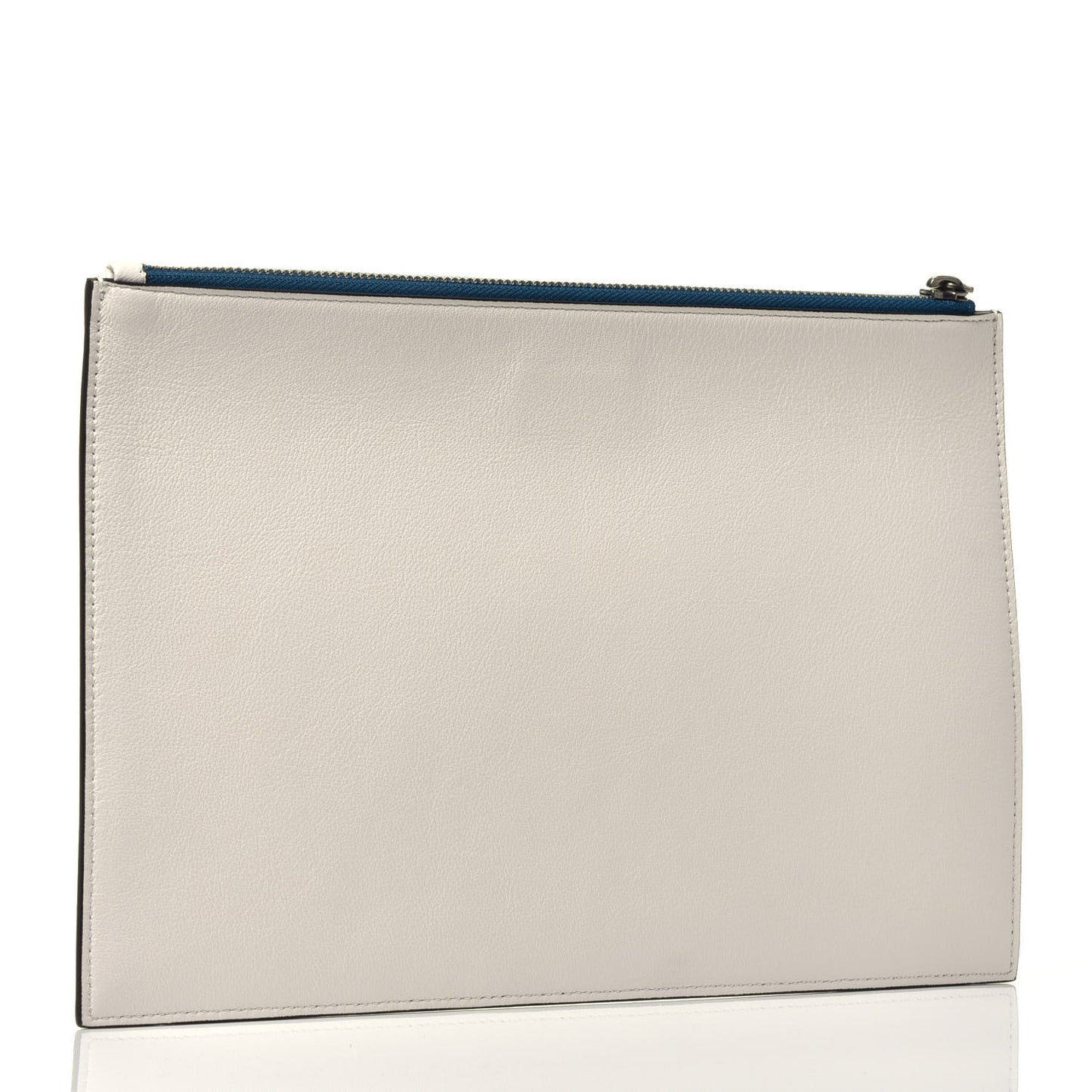 Lambskin Medium Perforated Clutch White